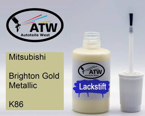 Mitsubishi, Brighton Gold Metallic, K86: 20ml Lackstift, von ATW Autoteile West.